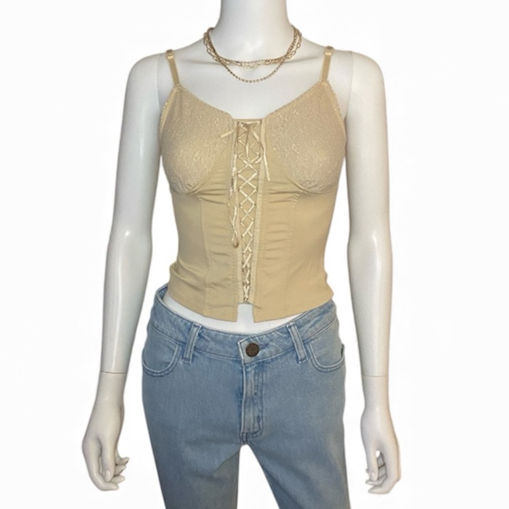 One Step Up- Corset Style Tank Top